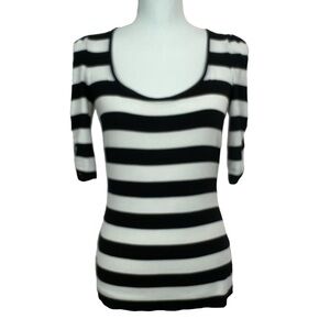 White House Black Market Women’s Pullover Top Sz Small Black/White Stripes